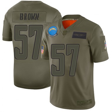 Los Angeles Chargers NFL Football Jatavis Brown Olive Jersey Youth Limited  #57 2019 Salute to Service